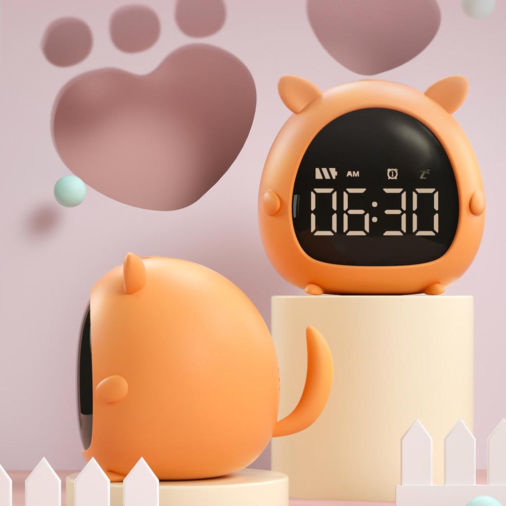 Cartoon Mini USB Rechargeable Electronic Digital Display Alarm Clock for Kids HD digital display screen Clocks
