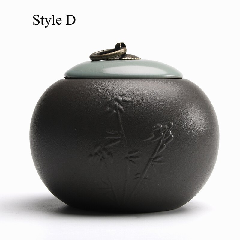 Luwu keramiske tebeholdere sorte relief tebeholdere til opbevaring af te eller mad: Stil d