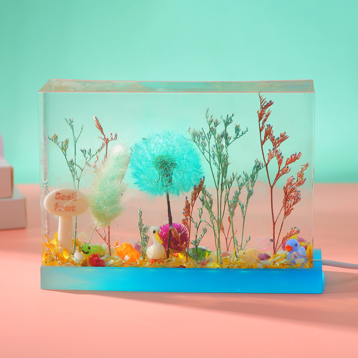 Molde de resina Epoxy de cristal DIY, adorno de cubo de flores secas, soporte de lámpara cuadrado, abrasivo de silicona cuboide