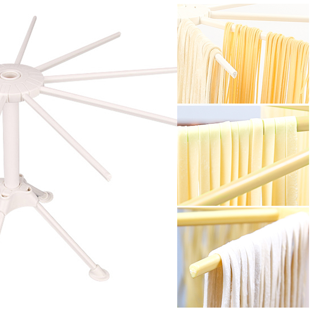 Noddle Drying Shelf Manual Rotating Folding Pasta Drying Stand 10 Bars Noodle Dryer Noodle Drying Stand Spaghetti Drying Rack