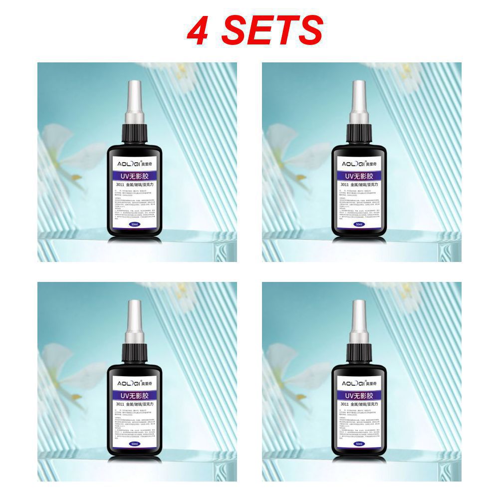 50/10ML UV Bonding & Welding Glue Kit Super Bonding UV Glue with Black Light, Quick-Drying for Bonding Glass, Metal Repair Tools: Gold