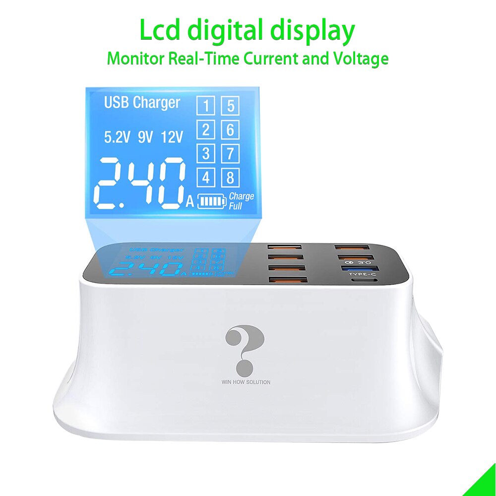 Quick Charge 3.0 Led Display Usb Oplader Voor Android Iphone Adapter Telefoon Tablet Fast Charger