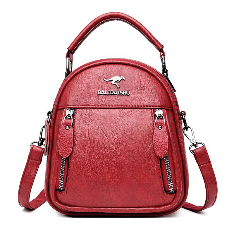 Bolsa de ombro feminina de couro do plutônio vintage ruched messenger bags retro tote crossbody bolsa para mulher e bolsas hobo: Vermelho