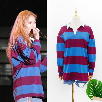 Gestreepte blouse met tailleband voor vrouwen, iu 장만월 lee ji eun del luna hotel, herfst, lente, zwangerschapstops, t-shirt, zwanger