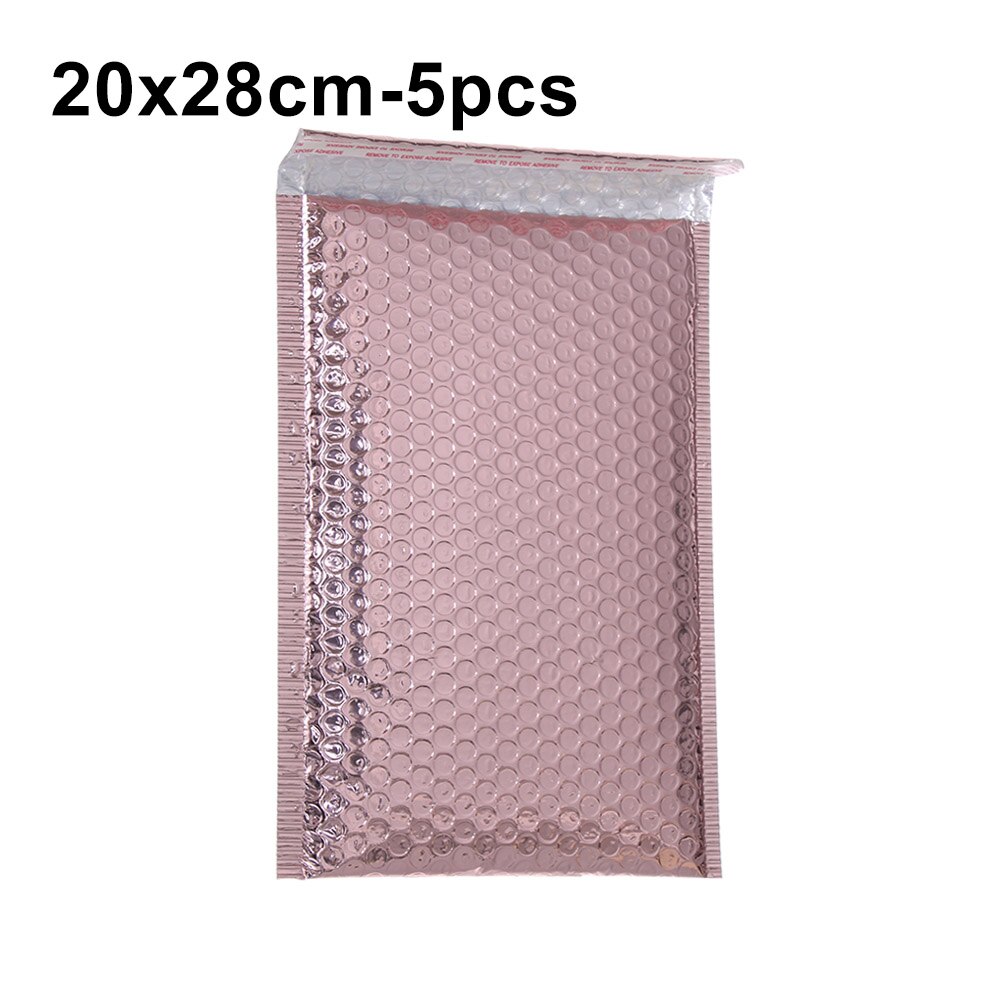 5 Pcs 4 Kleuren Bubble Envelop Foam Folie Mailing Tas Waterdicht Schokbestendig Bubble Mailer Enveloppen Voor Verpakking: 20x28cm