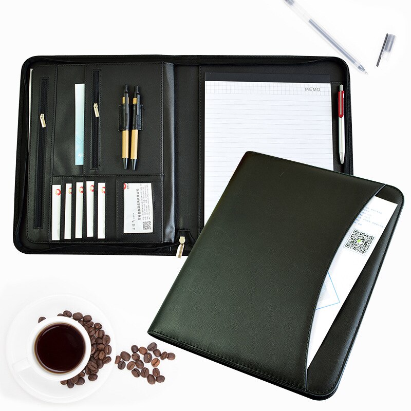 Farsdag dokument organisere filmappe  a4 virksomhet koffert glidelås etui padfolio skinnveske kontor manager ipad bag