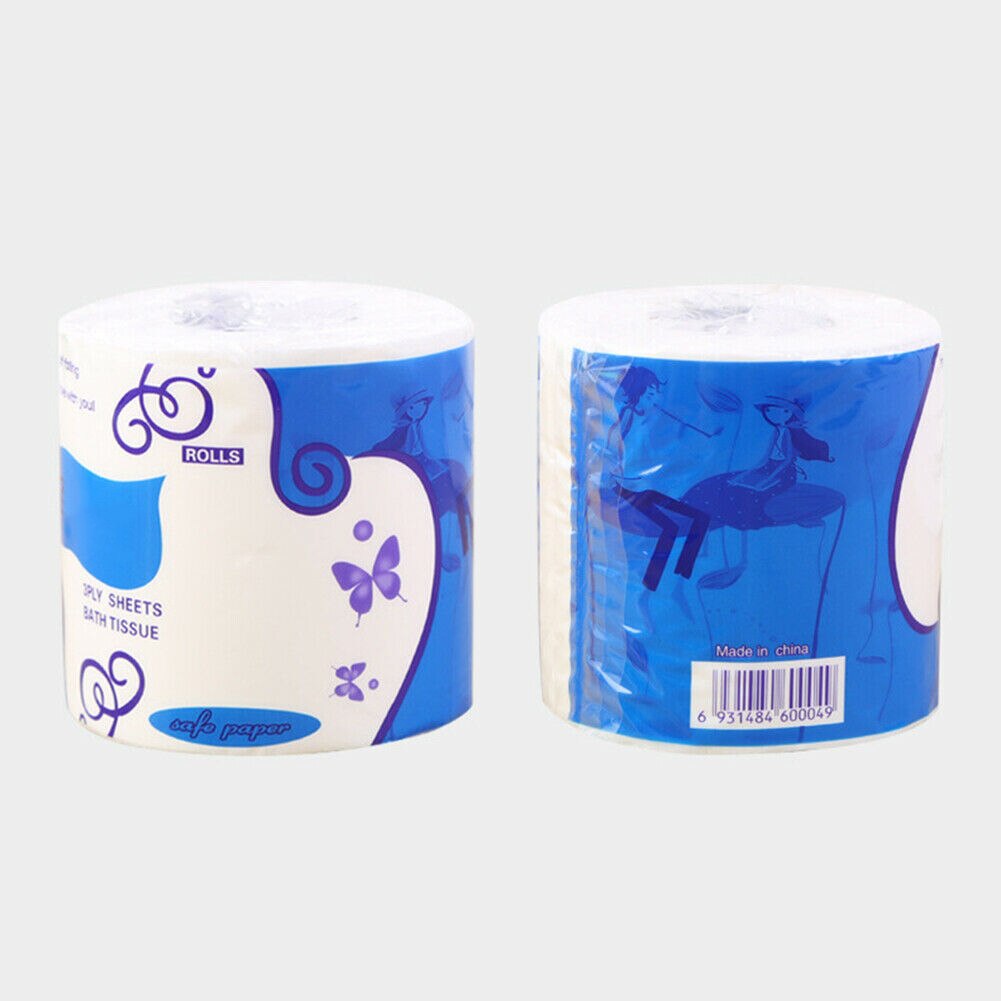 3-Ply Toilet Paper Roll White Soft Skin-friendly Bathroom Household Tissue EY669