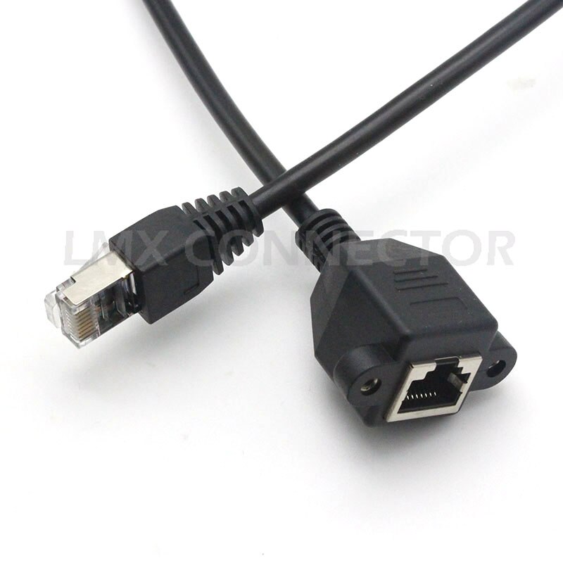 10PCS RJ45 Cable Male to Female 30cm Screw Panel Mount Ethernet LAN Network 8 Pin Extension Cable