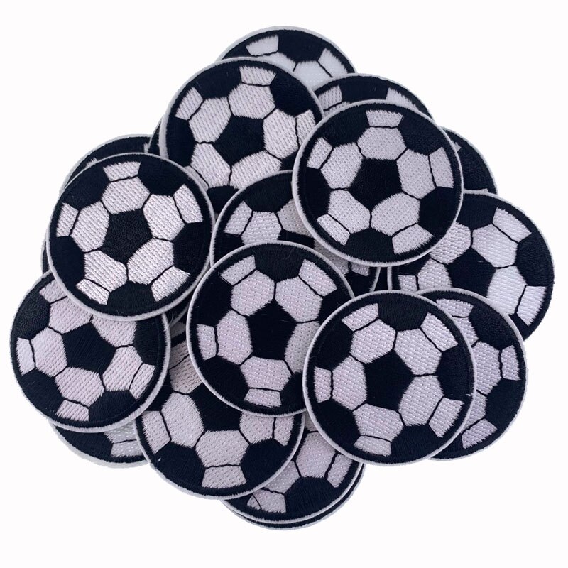 3/4/5cm fodbold mønster broderi patches hotfix motiv applikationer stryge patches badge klistermærker til tøj tilbehør