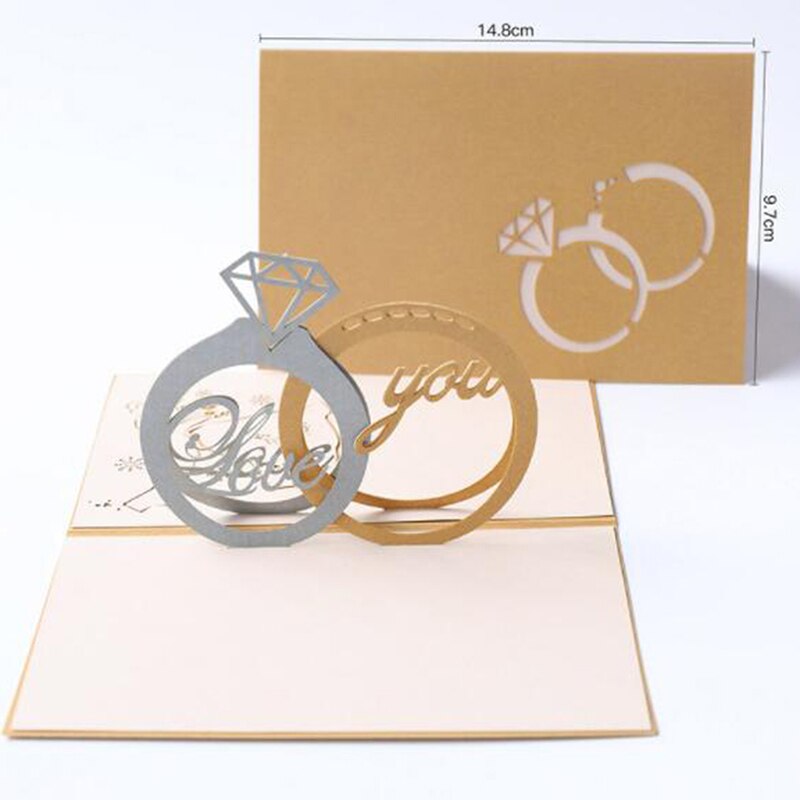 3D Pop-up Cards Valentine's Day Lover Happy Birthday Party Invitation Folding Type Stereo Greeting Card: style4
