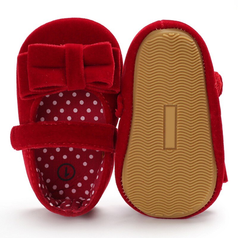 Nuovo Del Bambino Della Ragazza Scarpe Fiocco di Velluto Principessa Scarpe Per Bambini Scarpe Primipassi Neonato Mocassini Per Le Ragazze