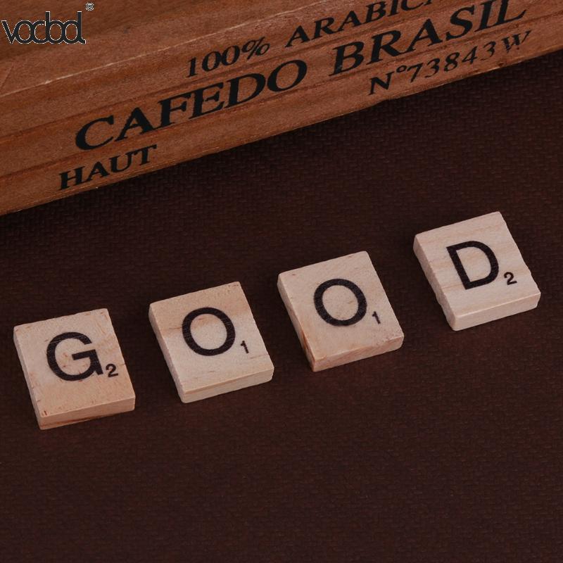 100 pcs/pack 18x20mm Alphabet Block 26 Englisch Buchstaben Gedruckt Holz Chips Pädagogisches Spielzeug für Sprache lernen