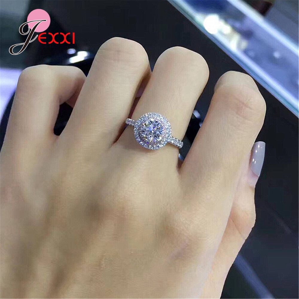 S925 Sterling Zilveren Ringen Belofte voor Lover Vriendin Verjaardag Anniversary Multi Cubic Zirkoon Inlay Verharde Lus Sieraden