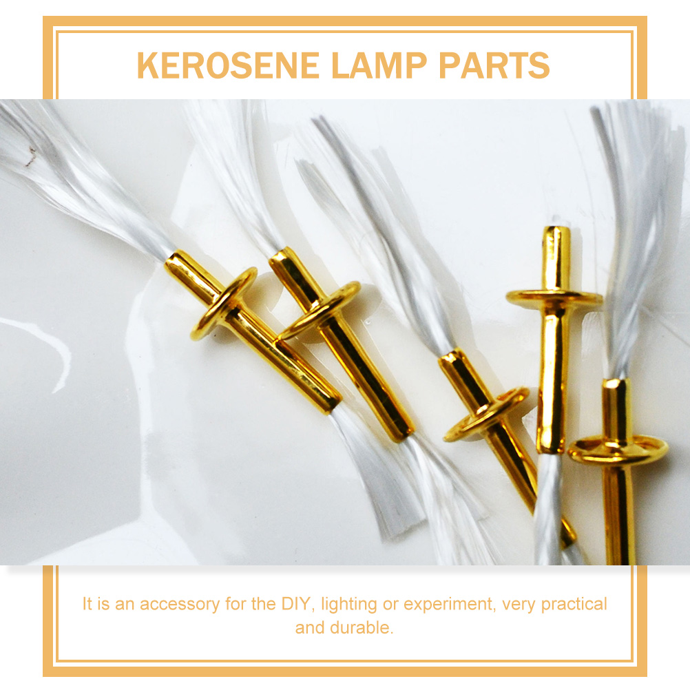 2 Stuks Lont Buis Olielamp Brander Diy Voeding Metalen Kerosine Glas Vervanging Katoenen Draad