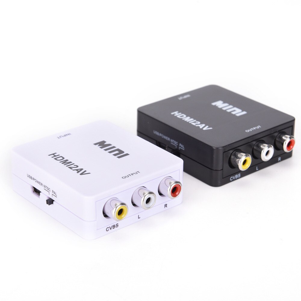 Hdmi-Compatibel Av Scaler Adapter Hd Video Composiet Converter Box Rca Av/Cvsb L/R Video 1080P Mini HDMI2AV Ondersteuning Ntsc Pal