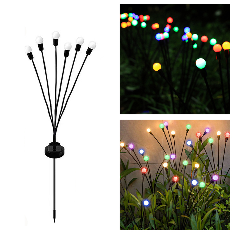 Outdoor Solar Lights LED Fairy Firefly Lawn Lamp Garden Summer Camping Party Wedding Yard Atmosphere Decoration: moon blue / 0-5W