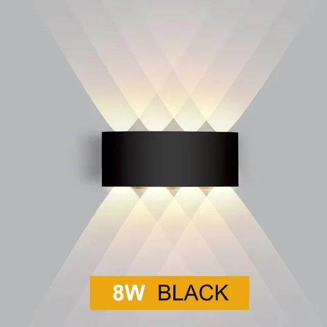 6w 8w 10w 12w udendørs indendørs væglampe led væglampe aluminium vandtæt  ip65 til soveværelse stue trappebelysning: Varm hvid  (2700-3500k) / Rød