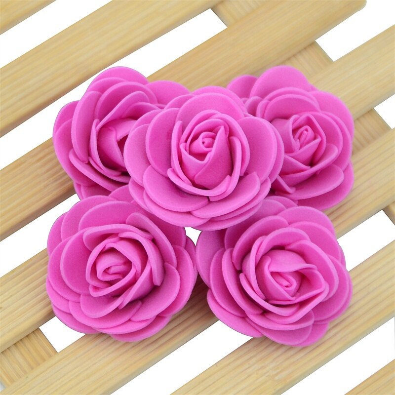 20 stk/parti 4cm tykkere pe skum rose kunstige blomster håndlavet bryllup hjemmedekoration hoved til gør-det-selv blomsterbold festartikler: Rose