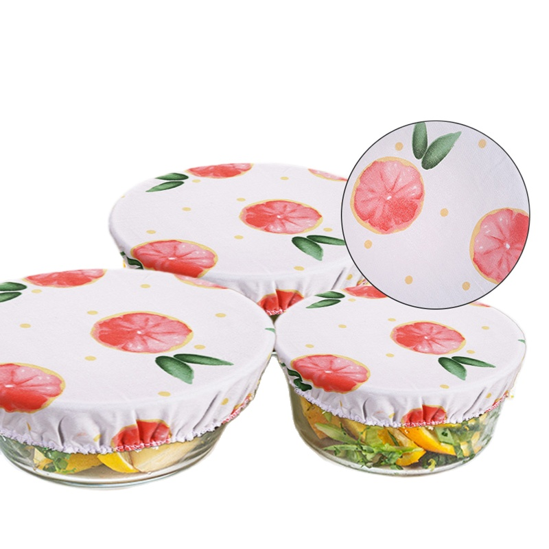 3 Pcs Wasbare Stofkap Herbruikbare Katoenen Kom Cover Servies Kom Opbergtas Vers Houden Doek Picknick Voedsel-behoud