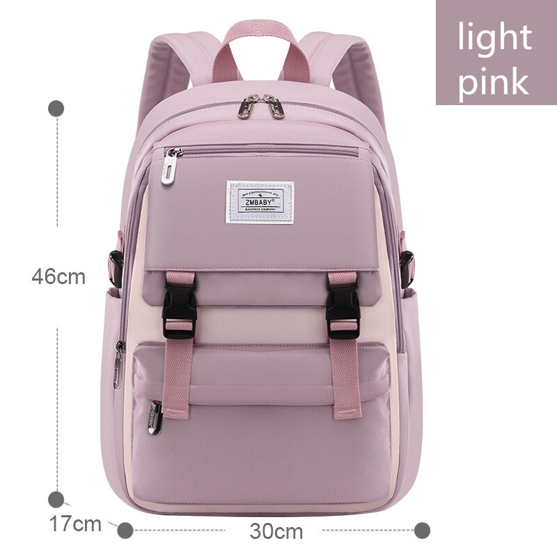 Borsa da scuola in stile britannico per adolescenti ragazze bambini zaini da scuola per principessa zaini da scuola per studenti delle scuole elementari: light pink