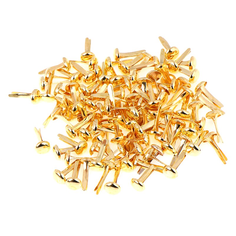 Mini clavos redondos de Metal de hierro para Scrapbooking, accesorios, sujetador con adornos Artesanías hechas a mano, 50/100 Uds.