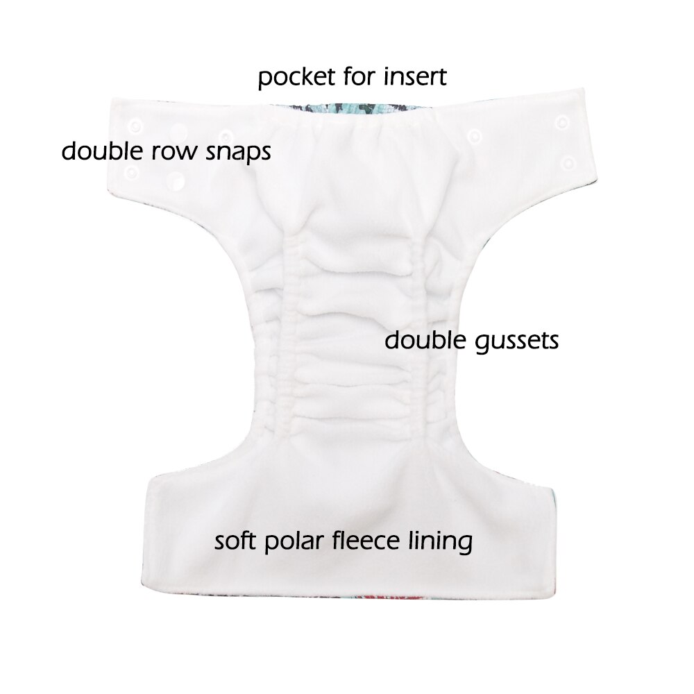 4Pcs Newborn Baby Diaper NB Pocket Cloth Diapers Washable Reusable Nappy Soft Polar Fleece Lining Waterproof PUL fit 3-8kg