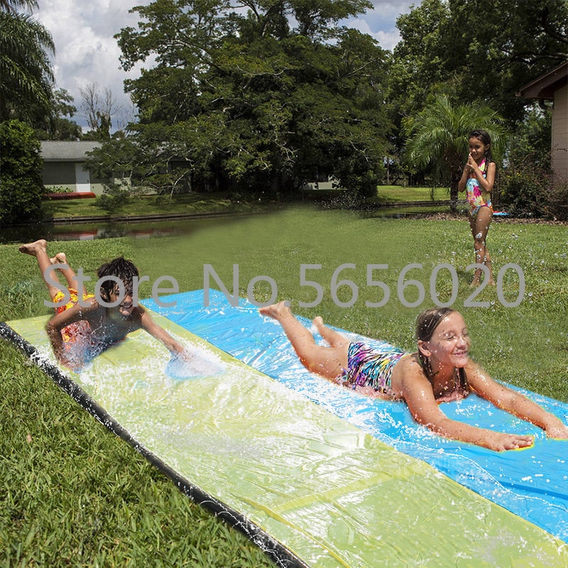 Opblaasbare Glijbaan Dubbele Racer Zwembad Kids Zomer Park Achtertuin Spelen Fun Outdoor Splash Slip Slide Wave Rider