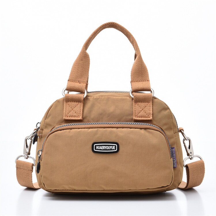 Multi-Pockets Small Women's Shoulder bag Female Travel Handbag Messenger Bag Ladies Nylon Tote CrossBody Bag Bolsas: Khaki