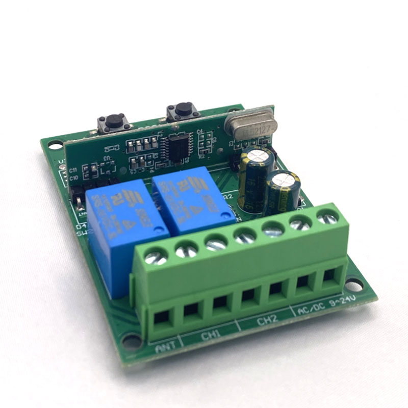 2CH 433mhz/433.92mhz Garage Door Opener Gate Receiver Universal 10A Multi-brand Controller Switch Fixed Rolling Code