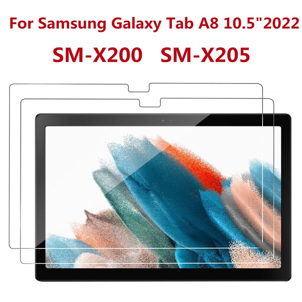 2 Pack Tablet Screen Protectors For Samsung Galaxy Tab A8 10.5 Inch 2022 Protective SM-X200 X205 Bubble Free Tempered Glass Film: Default Title