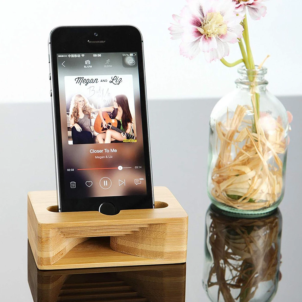 Wood Cell Phone Stand Mobile Phone Sound Amplifier Stand Wooden Cell Phones Stand with Sounds Amplifier Phones Holder Desk