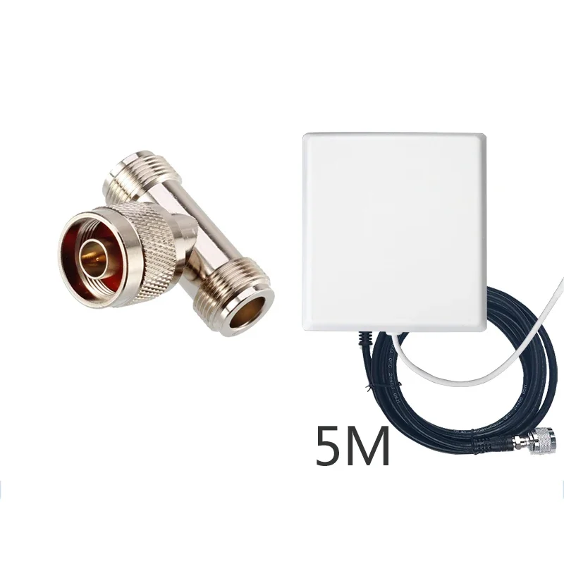 Mobilfunkverstärker 2-Wege-Teiler 698 ~ 2700 MHz Splitter mit Antenne für 2G 3G 4G praktisch-Signalverstärker Verstärker: EU-Stecker