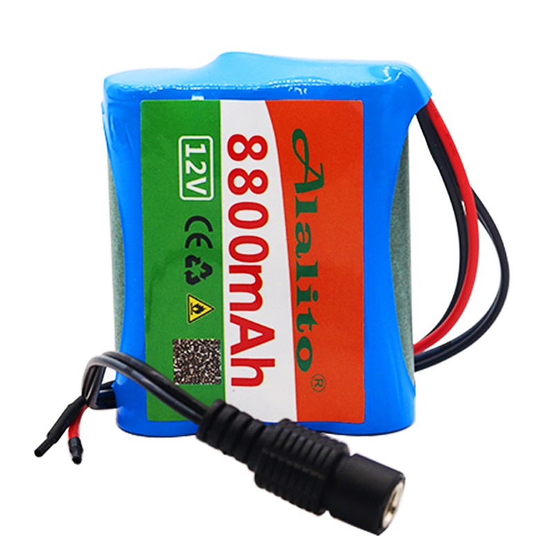 100% 12V 8800mAh 18650 Li-ion Rechargeable battery pack for CCTV Camera 3A Batteries+ 12.6V EU US Charger+Free shopping