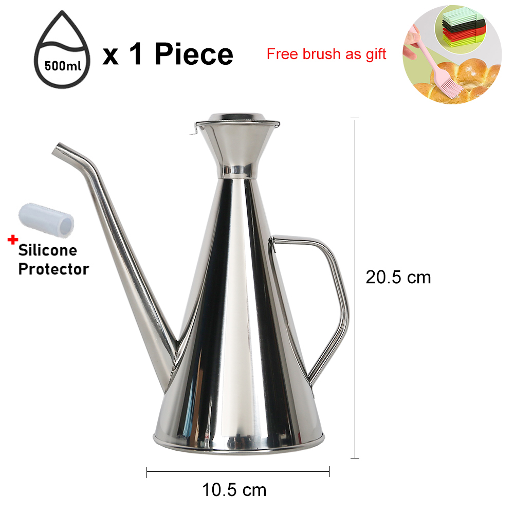 SUS304 Stainless Steel Oil Dispenser Bottle Leakproof Cruet with Spout Easy Precision Pouring of Olive Oil Vinegar and Grease: Orange