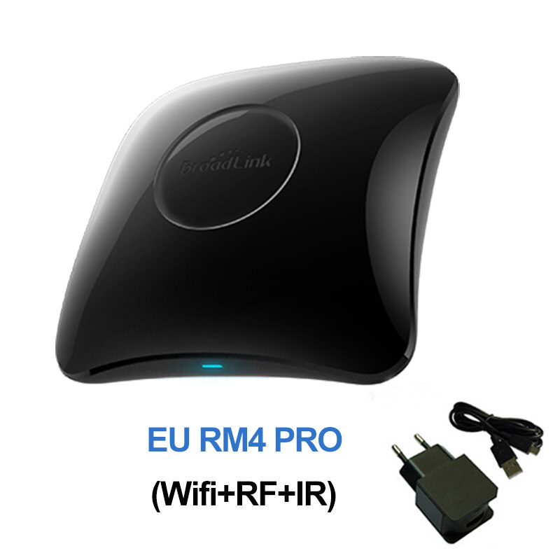 Broadlink  rm4 pro wifi ir rf smart home remote control wireless universal remote via broadlink work with alexa google home: Rm4 pro eu adapter