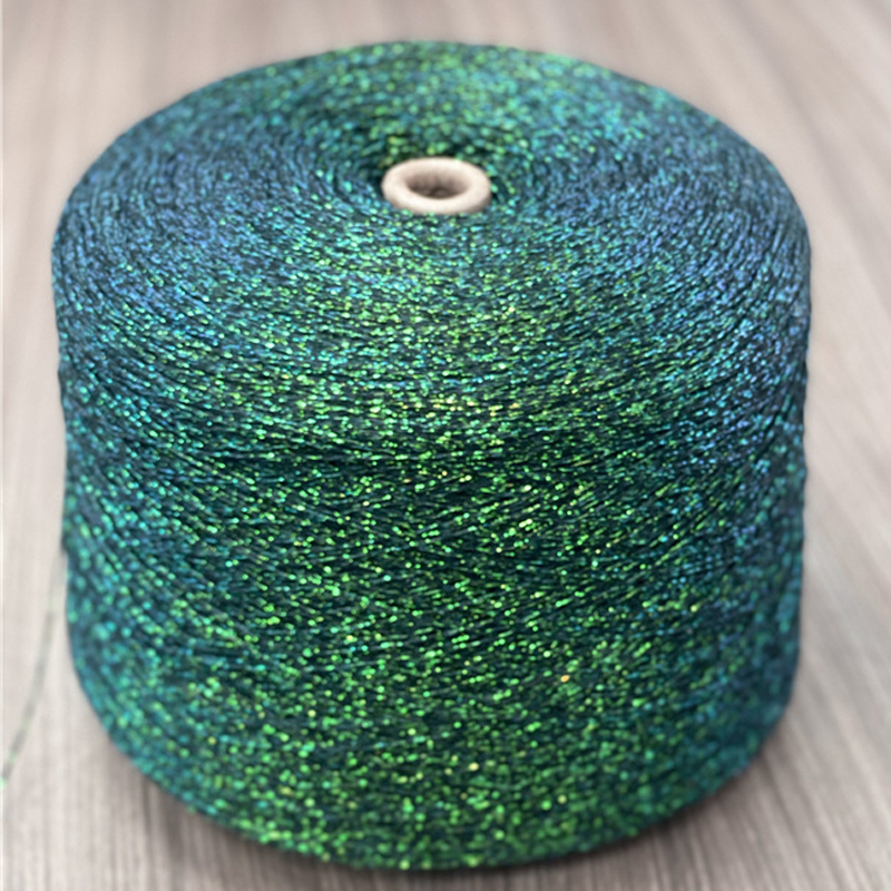 Hilo de ganchillo hueco para tejer, madeja de hilo Tubular metalizado de 500g, 42% algodón brillante, hilo de seda dorado y plateado X5345