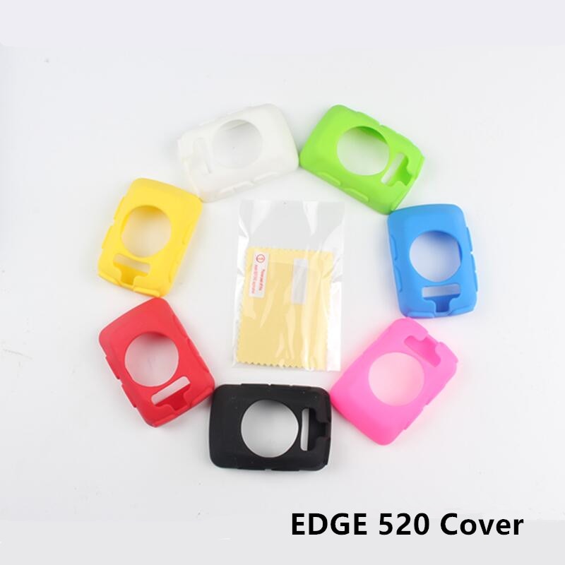 Edge 520-funda protectora de goma de silicona para ordenador, película protectora para pantalla LCD para Garmin Edge 520