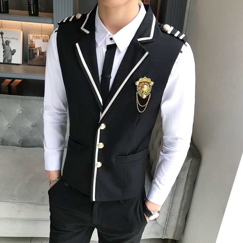 YMING Gilet Homme Costume Classique Uni - Veste Sans Manches Business Slim Fit Élégante Pour Mariage Et Bureau
