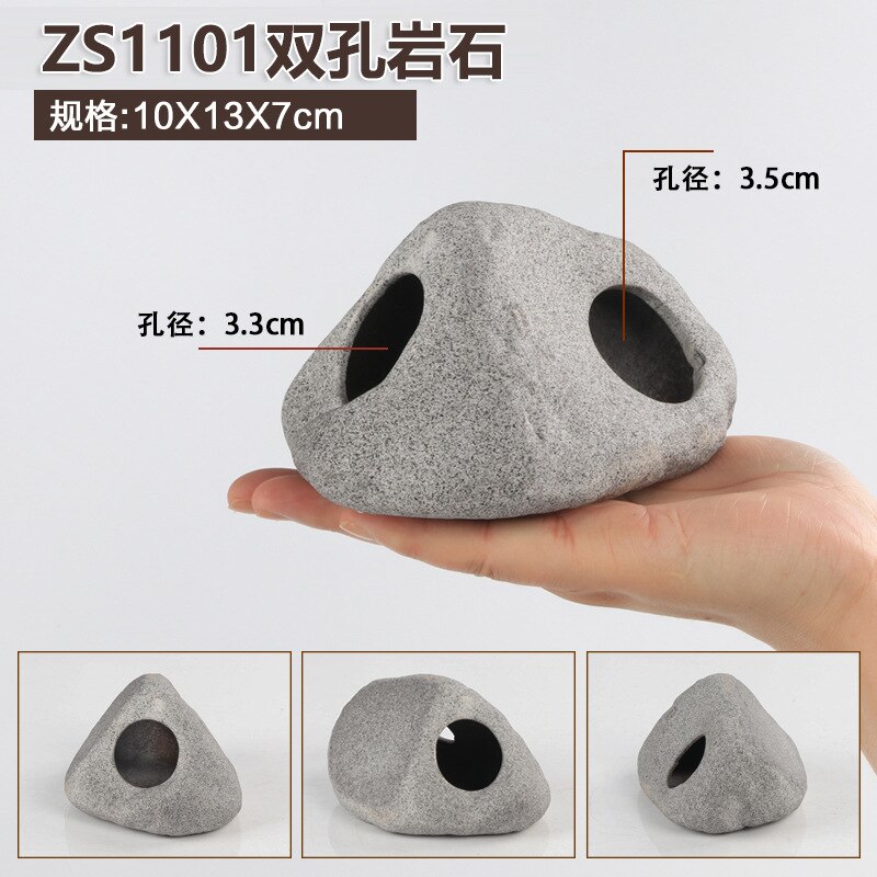 Fish Ceramic Aquarium Decor Cichlid Stone Rock Cave Stone Decoration Fish Tank Breeding Housing Shelter Ornament: ZS1101