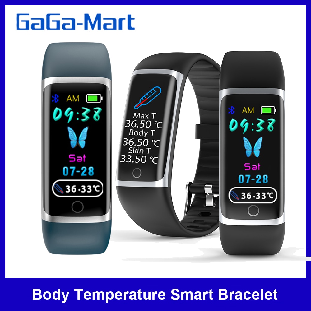 M9 3d färgglada skärmar i realtid kroppstemperatur smart armband fitness tracker smart fitness klocka