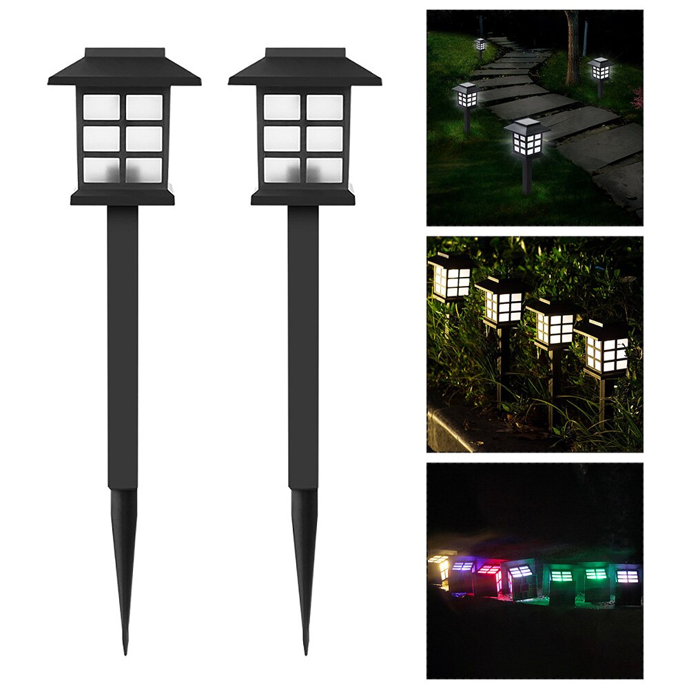 2 kpl retro led aurinkopolkuvalaisimet vedenpitävät ulkona aurinkoenergian nurmikon valot puutarhamökkiin nurmikon valo kiilapalatsin sisustusvalaisin