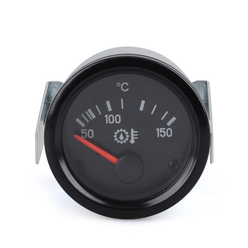 52Mm Auto Olie Temperatuurmeter Temp Meter Zwart Pointer 12V 50-150 ℃