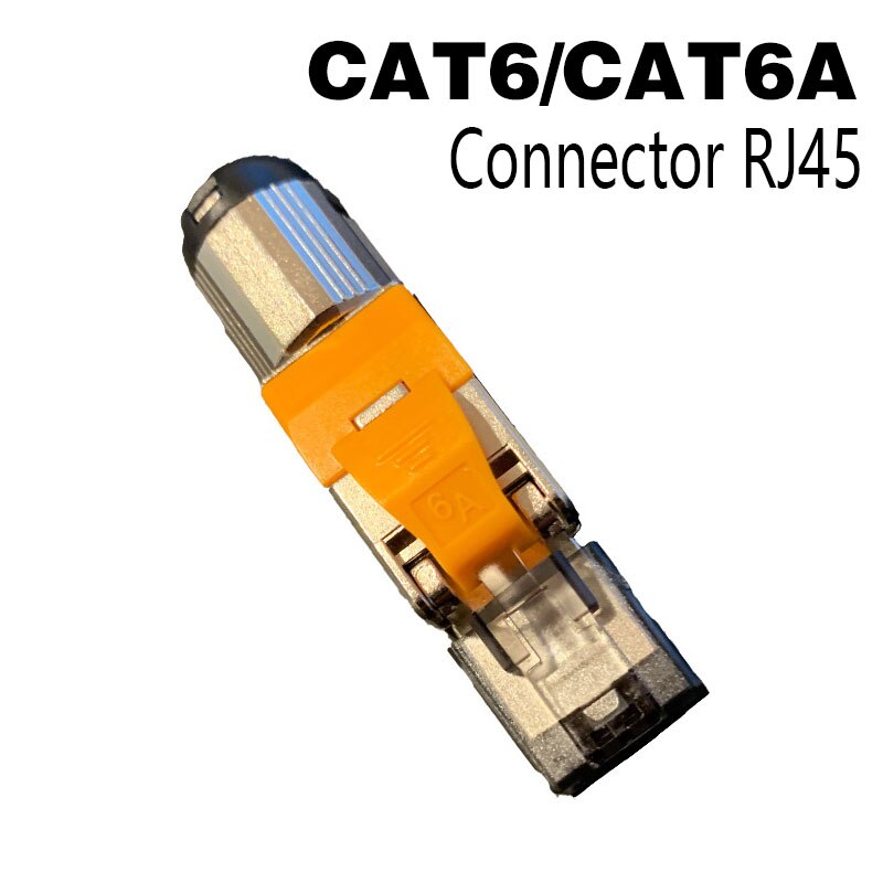 Cat6 Cat6A Cat7 Cat8 Industrial Ethernet Connector RJ45 Shielded Field Plug Tool Free Easy Metal Die-Cast Termination Conector: CAT6 CAT6A Orange