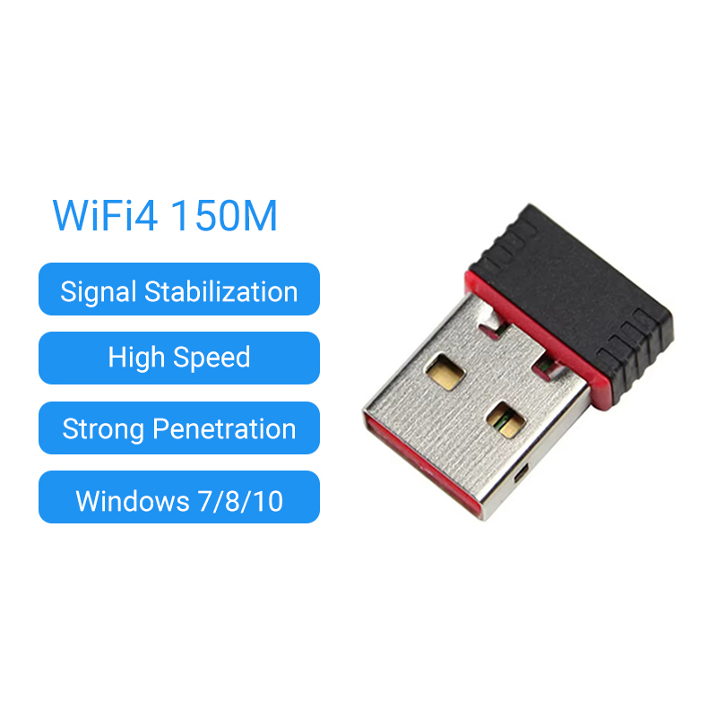 150 mbps usb wifi-adapter voor raspberry pi, draadloze netwerkkaartadapter wifi-dongle voor desktop, laptop, pc en windows: Default Title