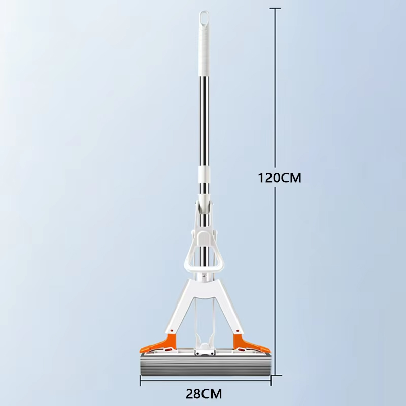 Squeezed Self Draining Rubber Cotton Mop Hand Free Magic Self-cleaning Flat Mop Reusable Sponge Household Floor Cleaning