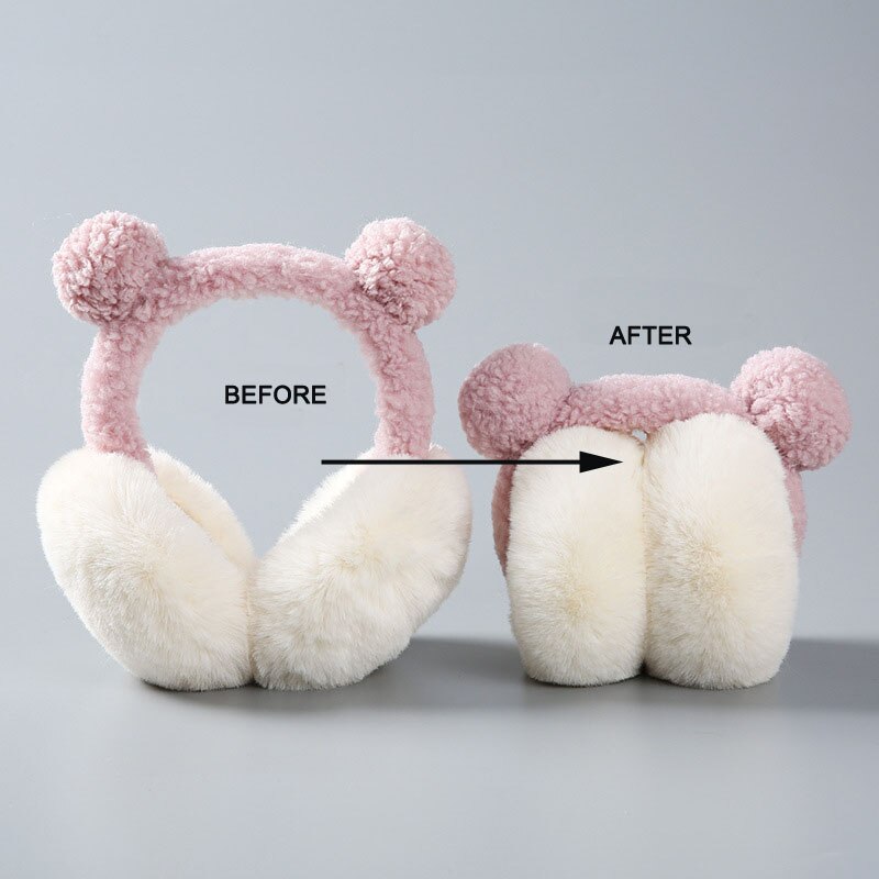 Winter Earmuffs Cute Frog Earmuffs for Women Warm Ear Muffs Ski Outdoor Headband Earphone Protect Christmas for Kid: pompom 3