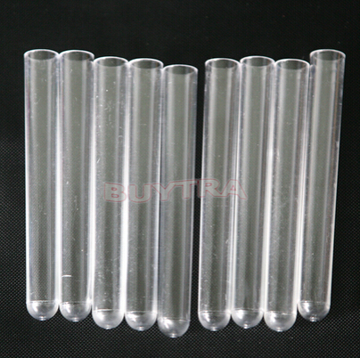 10 stks/pak Clear Plastic Test Tubes Lab Levert 12x100mm Transparant Clear Test Buizen