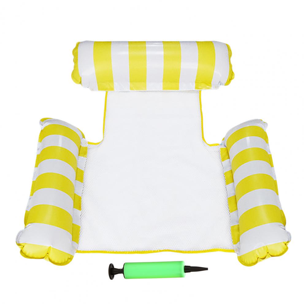 Lekvrije Draagbare Ergonomisch Gestreepte Print Drijvende Fauteuil Voor Reizen:  Yellow  White