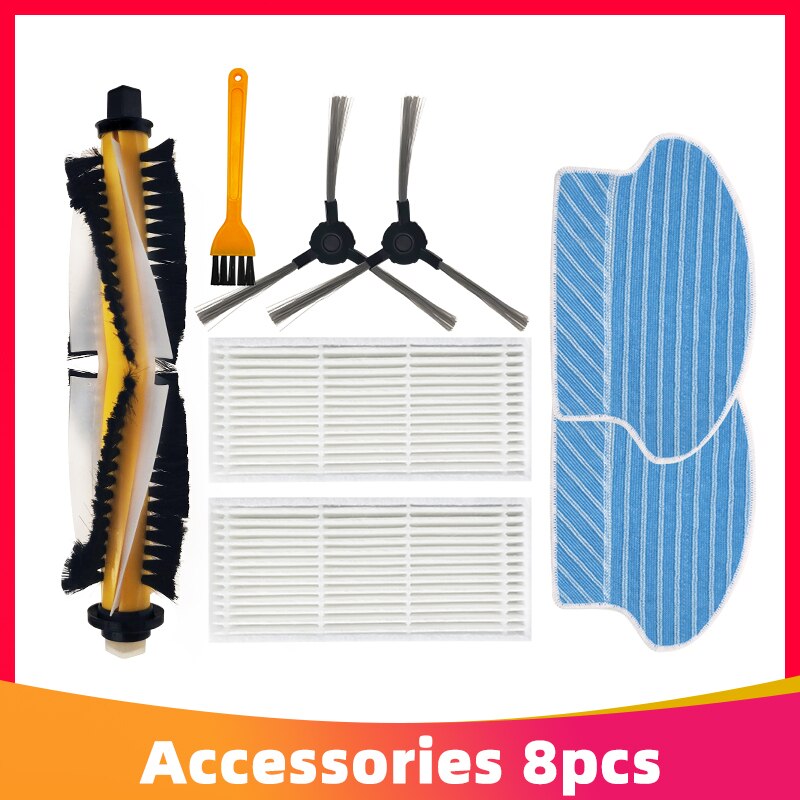 Brush + Filter + Mop Cloth for Proscenic 780T 790T Robotic Vacuum Cleaner Replacement Parts Kits Main Side Brush Hepa Filter