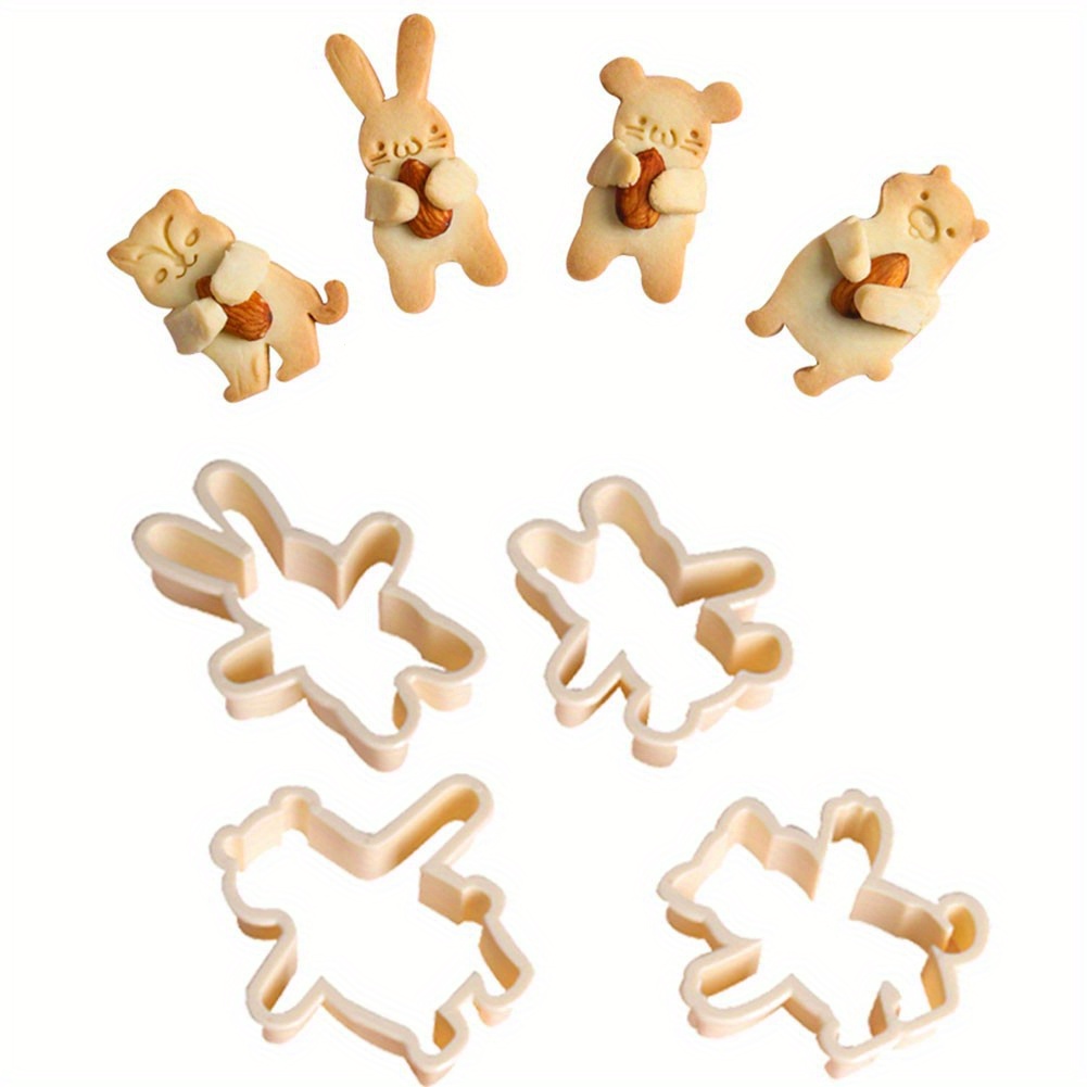 4-delige beer cookie cutter set fondant cutters taart decoratie mallen food deco cutter en stempel kit